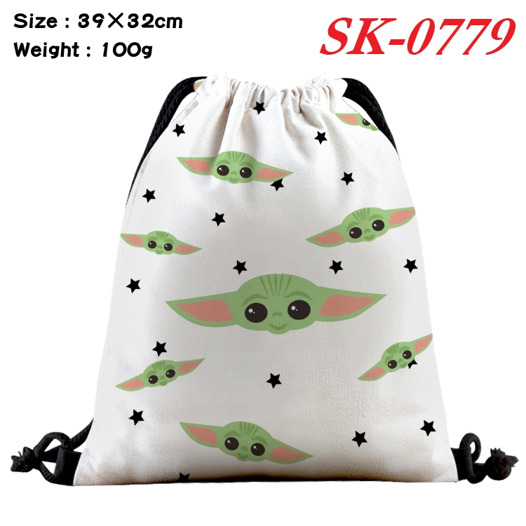 Star Wars cartoon Waterproof Nylon Full Color Drawstring Pocket 39x32cm  SK-0779