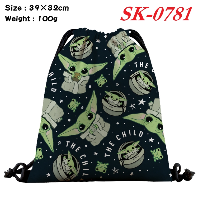 Star Wars cartoon Waterproof Nylon Full Color Drawstring Pocket 39x32cm SK-0781