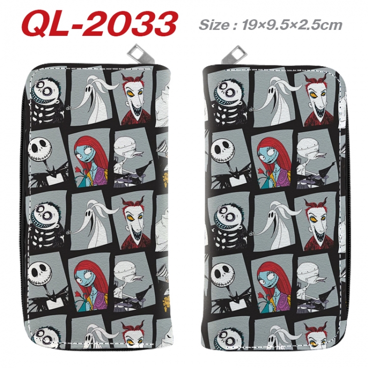 The Nightmare Before Christmas Animation perimeter long zipper wallet 19.5x9.5x2.5cm QL-2033A