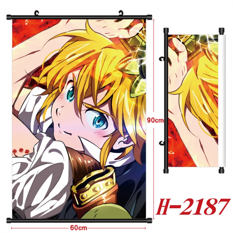 The Seven Deadly Sins Anime Black Plastic Rod Canvas Painting Wall Scroll 60X90CM H-2187A
