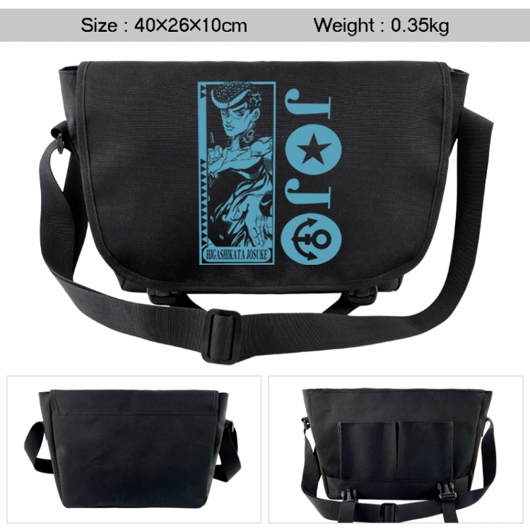 JoJos Bizarre Adventure Anime black double button waterproof single shoulder crossbody bag 40x26x10cm 0.35kg