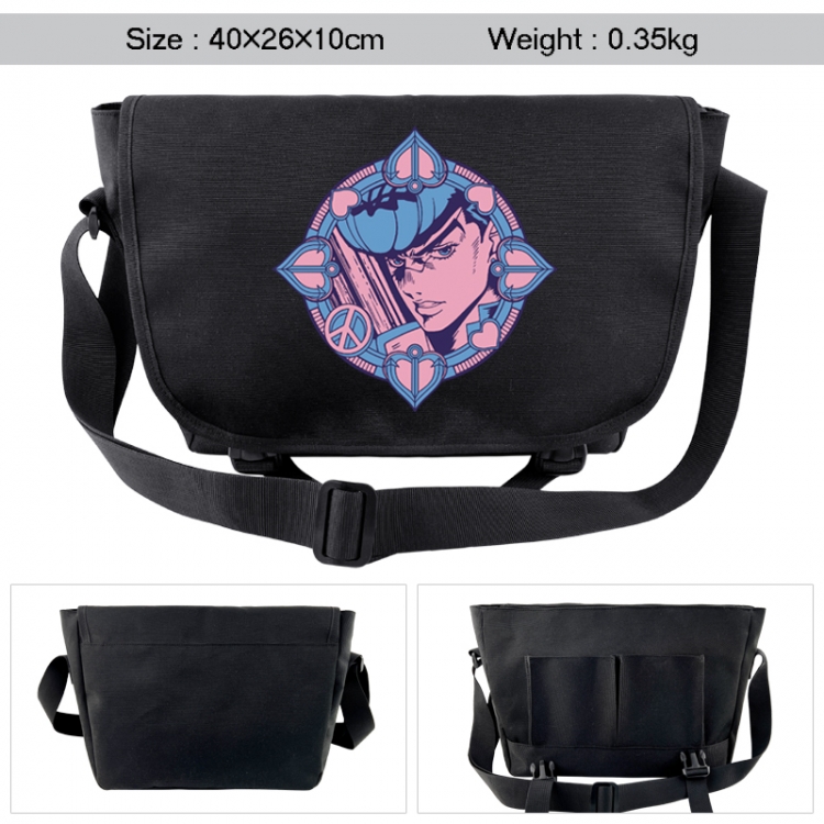 JoJos Bizarre Adventure Anime black double button waterproof single shoulder crossbody bag 40x26x10cm 0.35kg