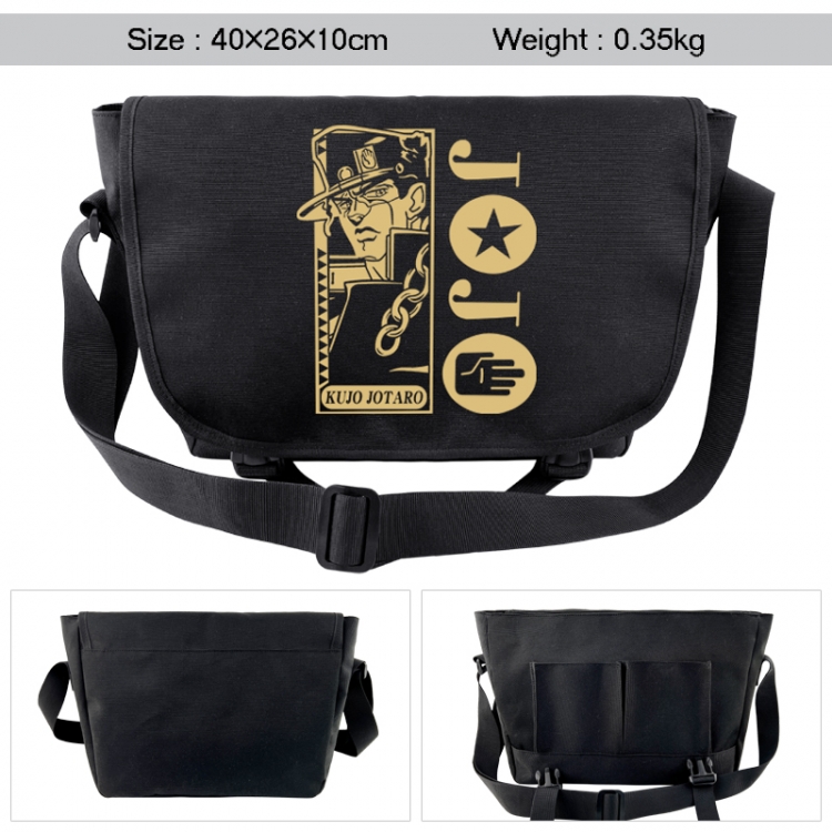 JoJos Bizarre Adventure Anime black double button waterproof single shoulder crossbody bag 40x26x10cm 0.35kg