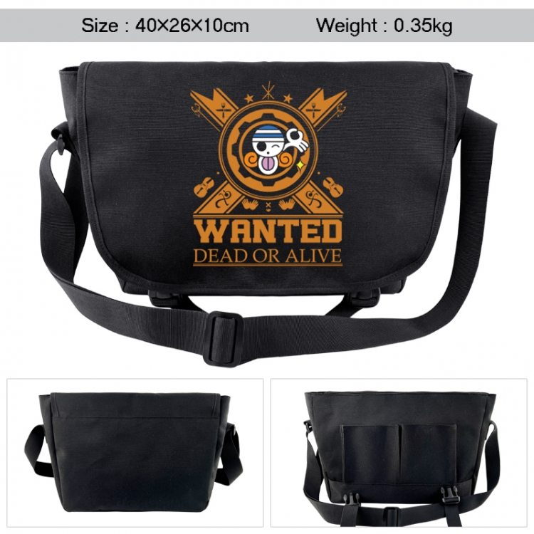 One Piece Anime black double button waterproof single shoulder crossbody bag 40x26x10cm 0.35kg