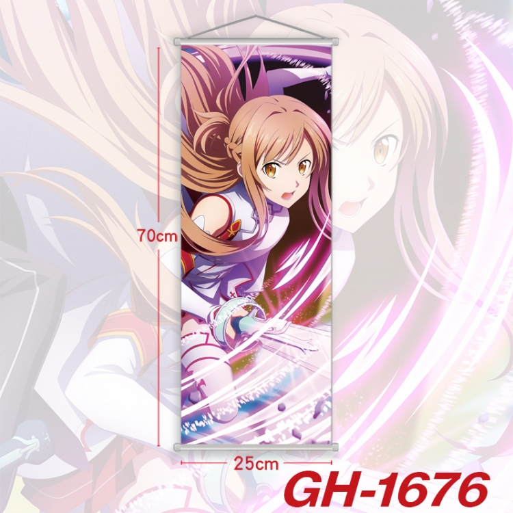 Sword Art Online Plastic Rod Cloth Small Hanging Canvas Painting Wall Scroll 25x70cm price for 5 pcs GH-1676A
