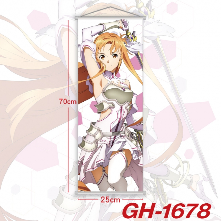 Sword Art Online Plastic Rod Cloth Small Hanging Canvas Painting Wall Scroll 25x70cm price for 5 pcs GH-1678A
