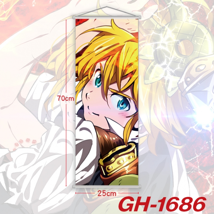 The Seven Deadly Sins Plastic Rod Cloth Small Hanging Canvas Painting Wall Scroll 25x70cm price for 5 pcs GH-1686A