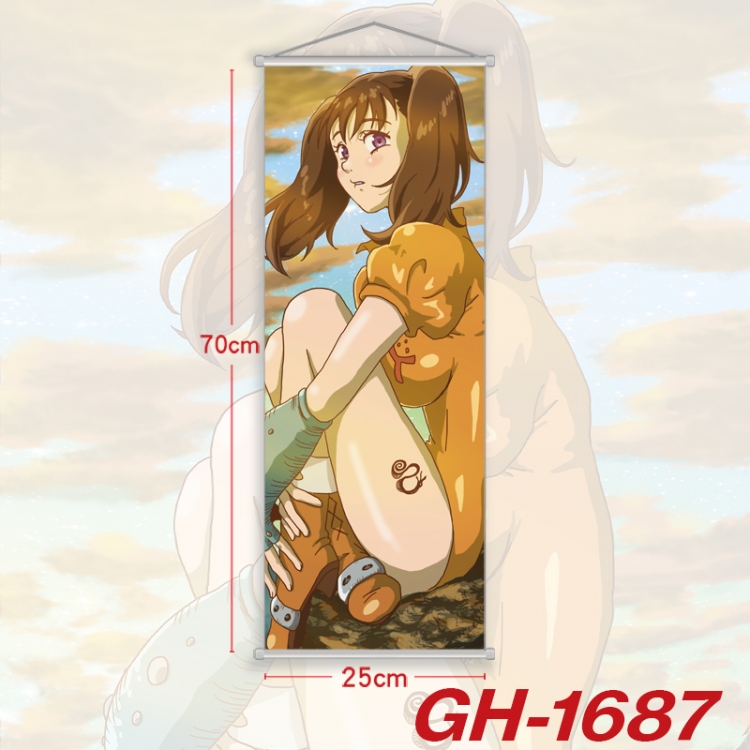 The Seven Deadly Sins Plastic Rod Cloth Small Hanging Canvas Painting Wall Scroll 25x70cm price for 5 pcs GH-1687A