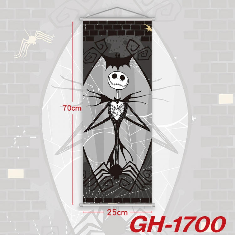 The Nightmare Before Christmas Plastic Rod Cloth Small Hanging Canvas Painting Wall Scroll 25x70cm price for 5 pcs GH-17