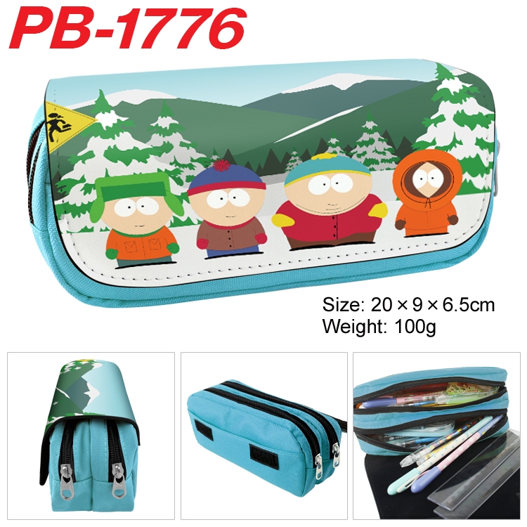 South Park Anime double-layer pu leather printing pencil case 20×9×6.5cm PB-1776