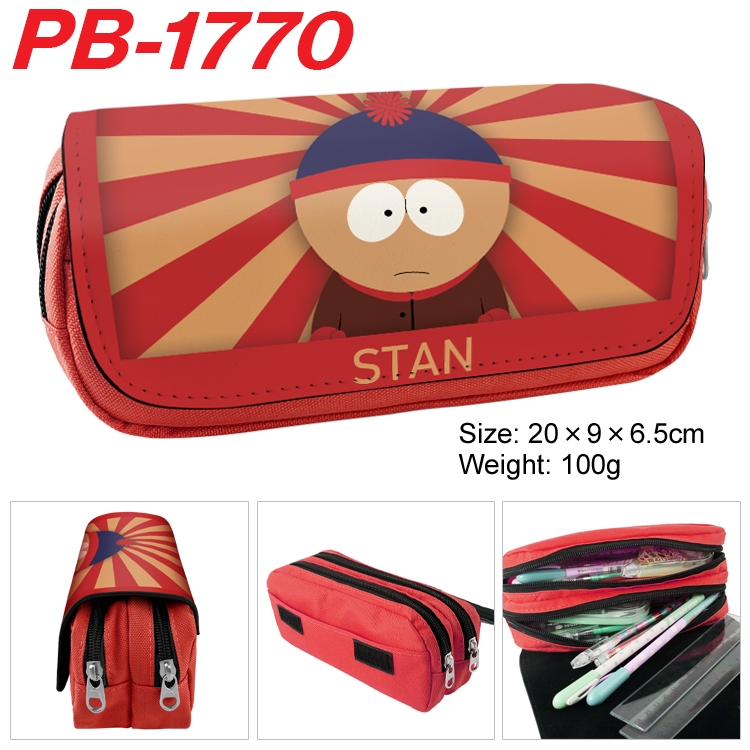 South Park Anime double-layer pu leather printing pencil case 20×9×6.5cm PB-1770