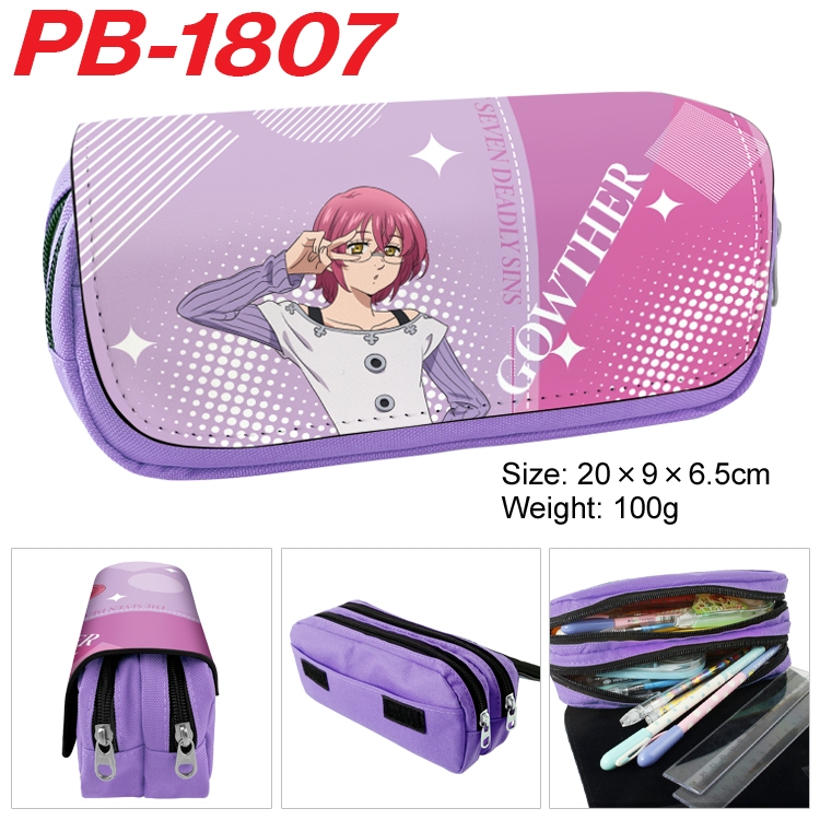 The Seven Deadly Sins Anime double-layer pu leather printing pencil case 20×9×6.5cm  PB-1807