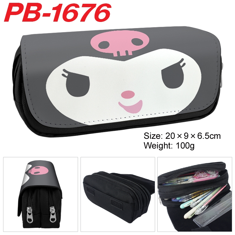 sanrio Anime double-layer pu leather printing pencil case 20×9×6.5cm PB-1676