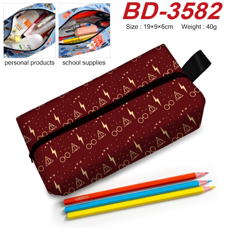 Harry Potter  Anime New Zipper Pen Bag Storage Bag Makeup Bag 19x9x6cm  BD-3582