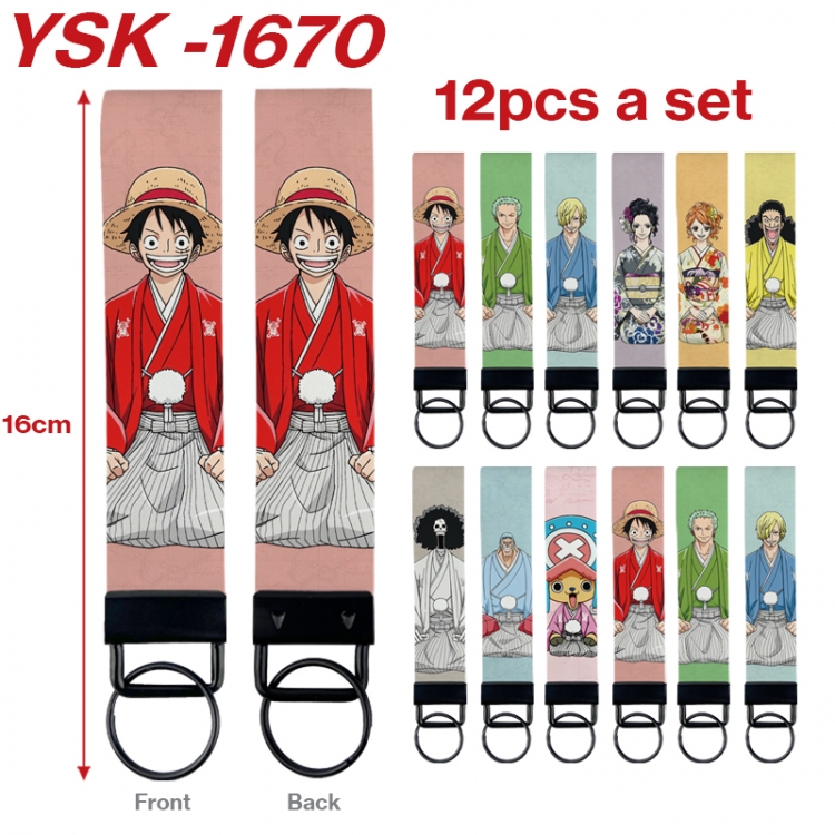 One Piece Anime mobile phone rope keychain 16CM a set of 12 YSK-1670