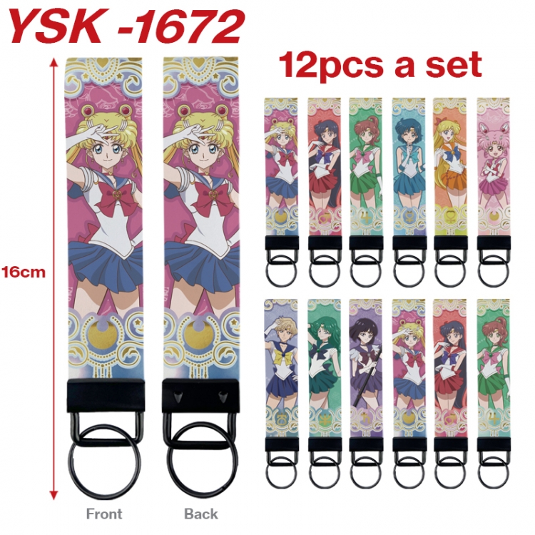 sailormoon Anime mobile phone rope keychain 16CM a set of 12 YSK-1672