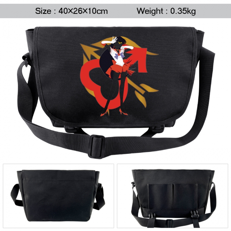 sailormoon Anime black double button waterproof single shoulder crossbody bag 40x26x10cm