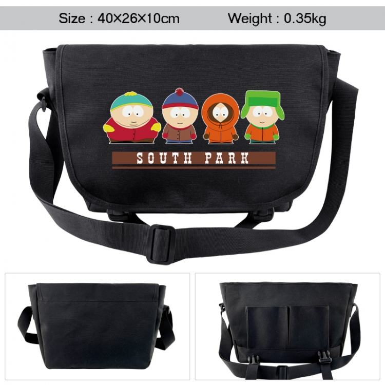 South Park Anime black double button waterproof single shoulder crossbody bag 40x26x10cm