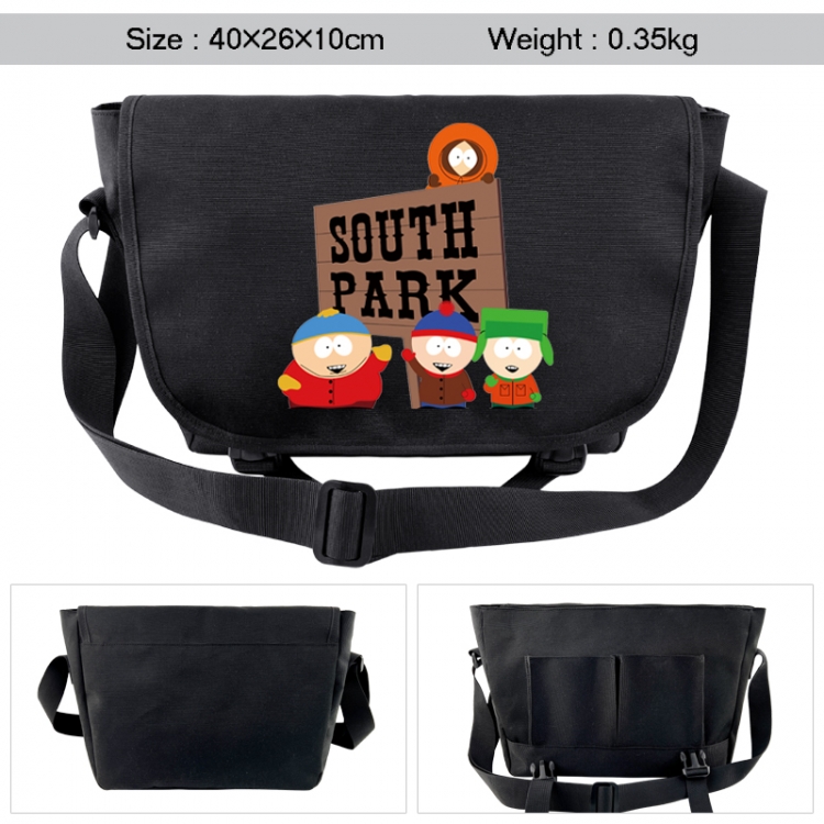 South Park Anime black double button waterproof single shoulder crossbody bag 40x26x10cm