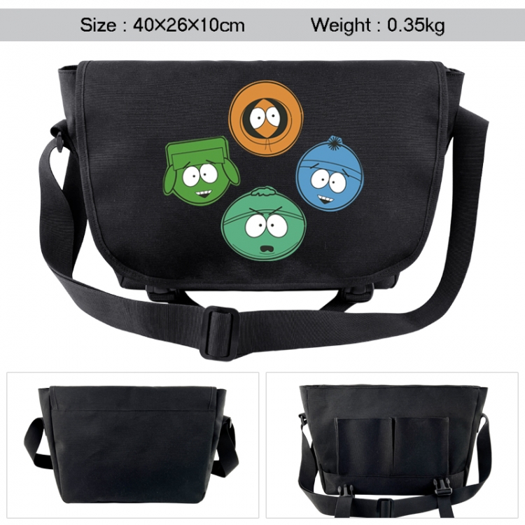 South Park Anime black double button waterproof single shoulder crossbody bag 40x26x10cm