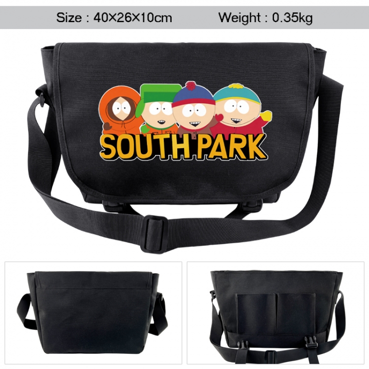 South Park Anime black double button waterproof single shoulder crossbody bag 40x26x10cm