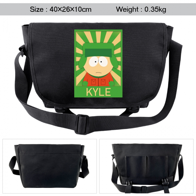 South Park Anime black double button waterproof single shoulder crossbody bag 40x26x10cm