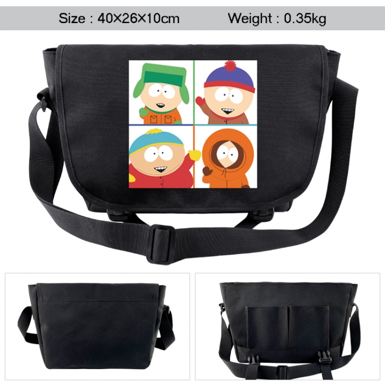 South Park Anime black double button waterproof single shoulder crossbody bag 40x26x10cm