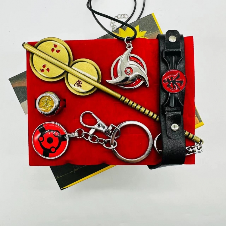 Naruto Anime peripheral ring necklace keychain mixed and matched box  3525