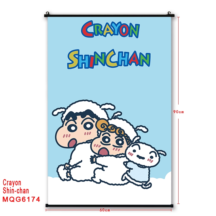 CrayonShin Anime black Plastic rod Cloth painting Wall Scroll 60X90CM  MQG-6174