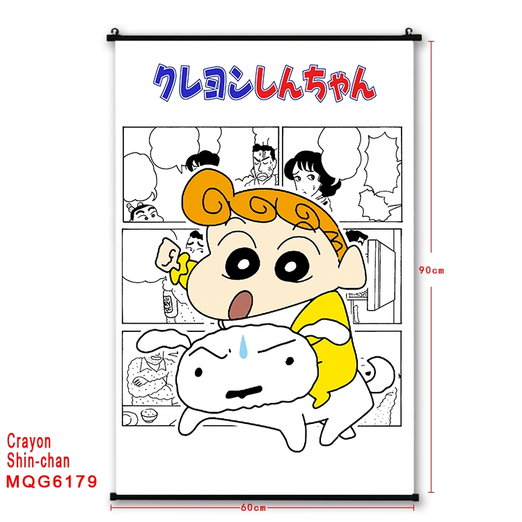 CrayonShin Anime black Plastic rod Cloth painting Wall Scroll 60X90CM MQG-6179