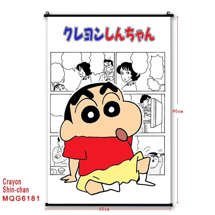 CrayonShin Anime black Plastic rod Cloth painting Wall Scroll 60X90CM  MQG-6181