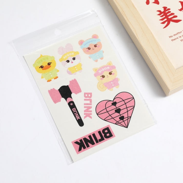 BLACKPINK  Star Concert Support Colorful Sparkling Pink Tattoo Sticker Decoration Sticker price for 20 pcs
