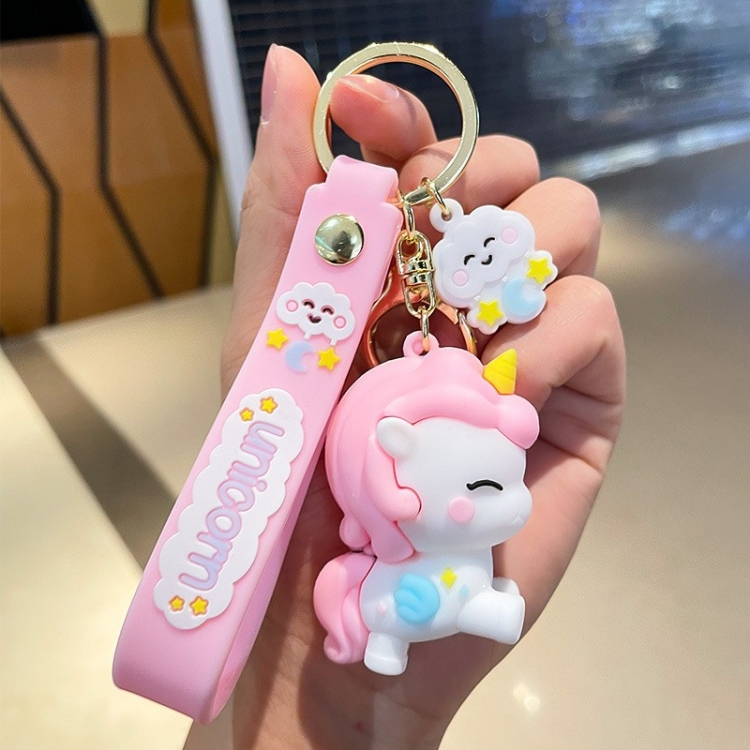 Unicorn  Cartoon peripheral car keychain bag hanging accessories price for 5 pcs