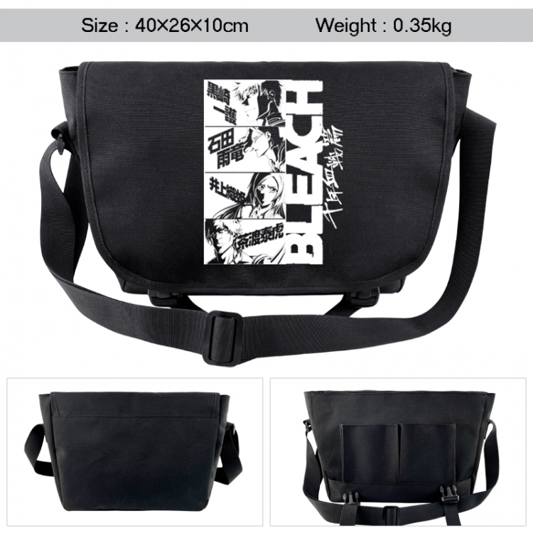 Bleach Anime black double button waterproof single shoulder crossbody bag 40x26x10cm
