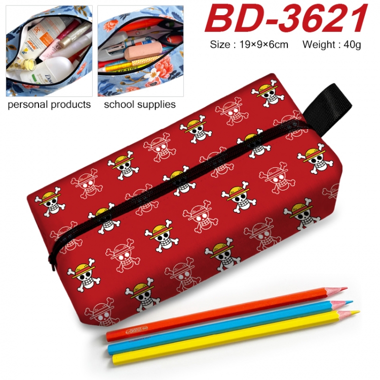 One Piece Anime New Zipper Pen Bag Storage Bag Makeup Bag 19x9x6cm  BD-3621