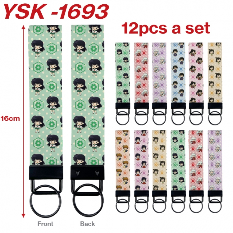 Inuyasha Anime mobile phone rope keychain 16CM a set of 12  YSK-1693
