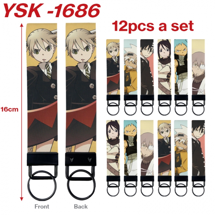 Soul Eater Anime mobile phone rope keychain 16CM a set of 12  YSK-1686