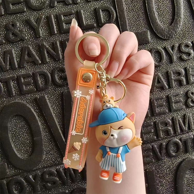 Shiba Inu Cartoon Metal Keychain Pendant Bag Jewelry OPP Packaging price for 5 pcs
