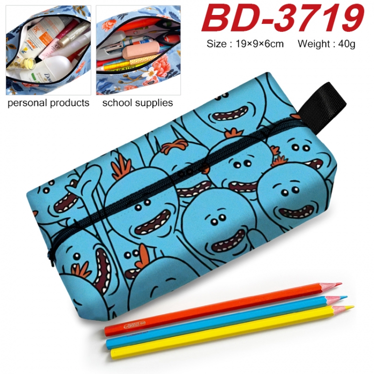 Rick and Morty Anime New Zipper Pen Bag Storage Bag Makeup Bag 19x9x6cm BD-3719