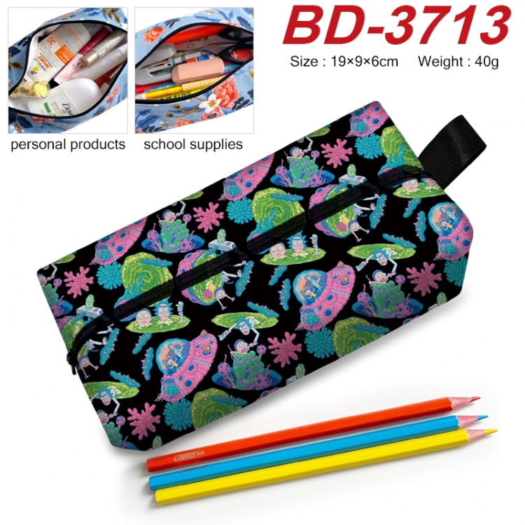 Rick and Morty Anime New Zipper Pen Bag Storage Bag Makeup Bag 19x9x6cm BD-3713