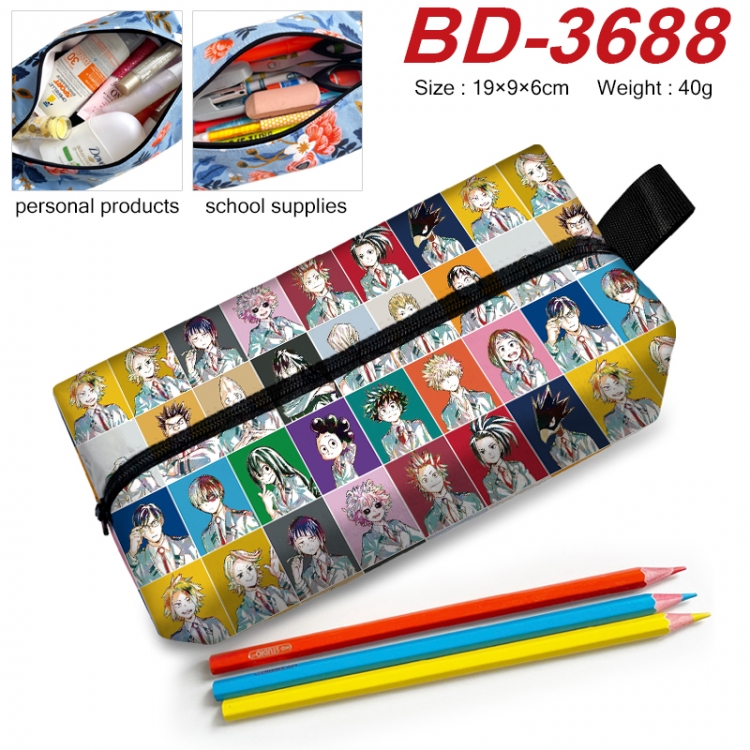 My Hero Academia Anime New Zipper Pen Bag Storage Bag Makeup Bag 19x9x6cm BD-3688