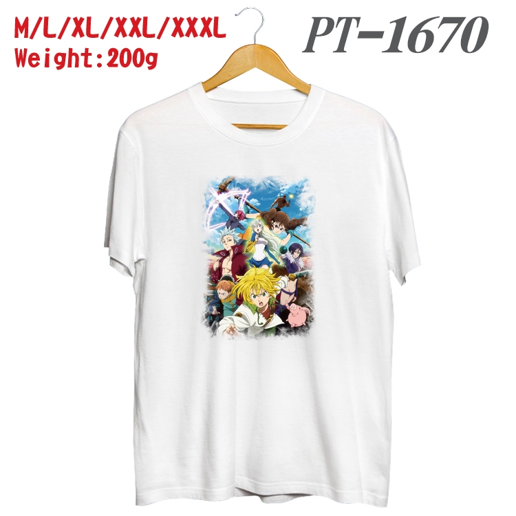 The Seven Deadly Sins Anime Cotton Color Book Print Short Sleeve T-Shirt from M to 3XL  PT1670