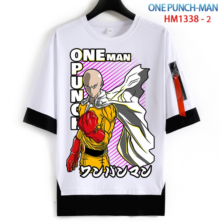 One Punch Man Cotton Crew Neck Fake Two-Piece Short Sleeve T-Shirt from S to 4XL HM 1338 2