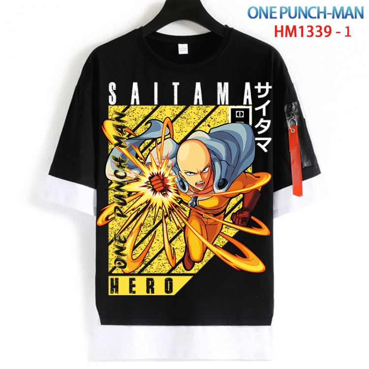One Punch Man Cotton Crew Neck Fake Two-Piece Short Sleeve T-Shirt from S to 4XL  HM 1339 1