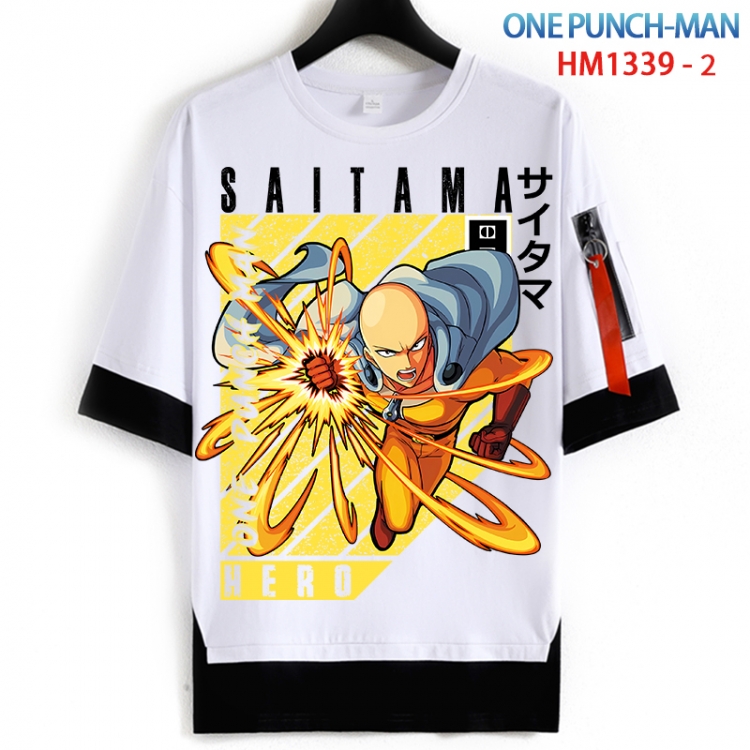 One Punch Man Cotton Crew Neck Fake Two-Piece Short Sleeve T-Shirt from S to 4XL HM 1339 2
