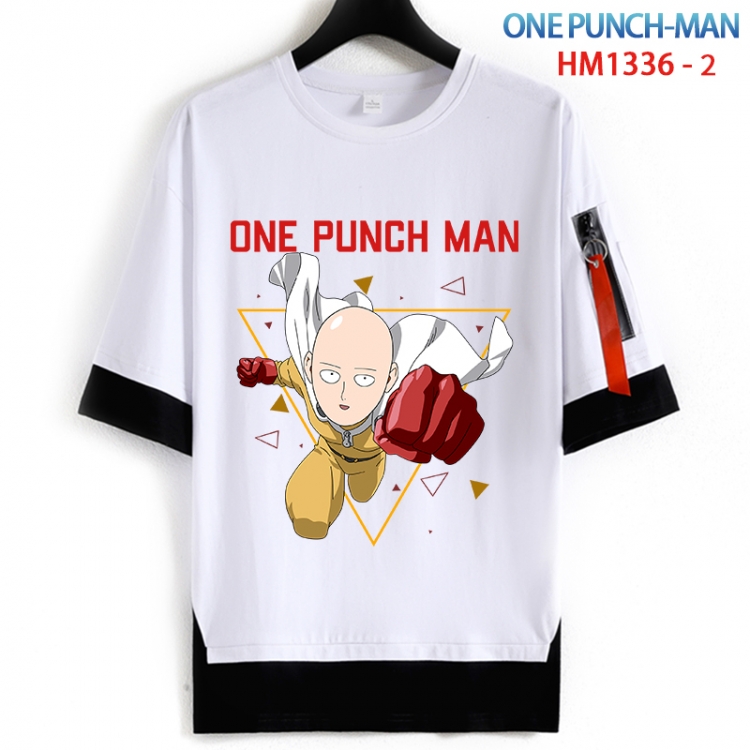 One Punch Man Cotton Crew Neck Fake Two-Piece Short Sleeve T-Shirt from S to 4XL HM 1336 2
