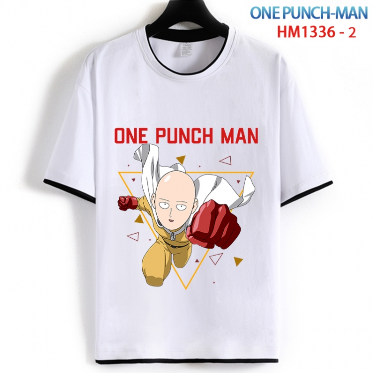 One Punch Man Cotton crew neck black and white trim short-sleeved T-shirt from S to 4XL HM 1336 2