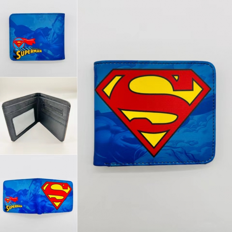 Superman Full color  Two fold short card case wallet 11X9.5CM 5454