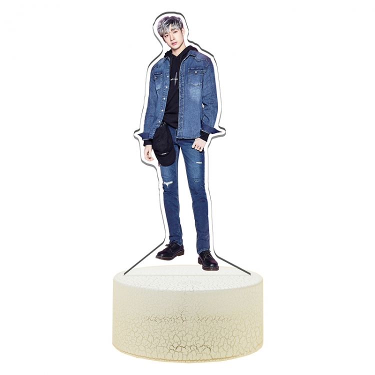 stray kids Acrylic Night Light 16 Color-changing USB Interface Box Set 19X7X4CM white base
