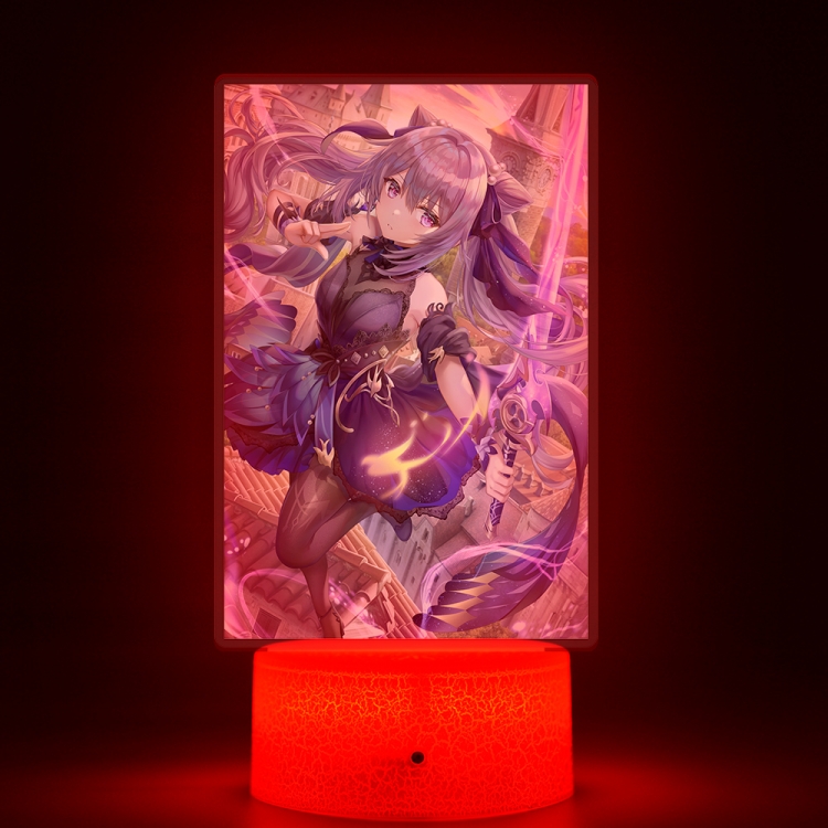 Genshin Impact Acrylic Night Light 16 Color-changing USB Interface Box Set 19X7X4CM white base